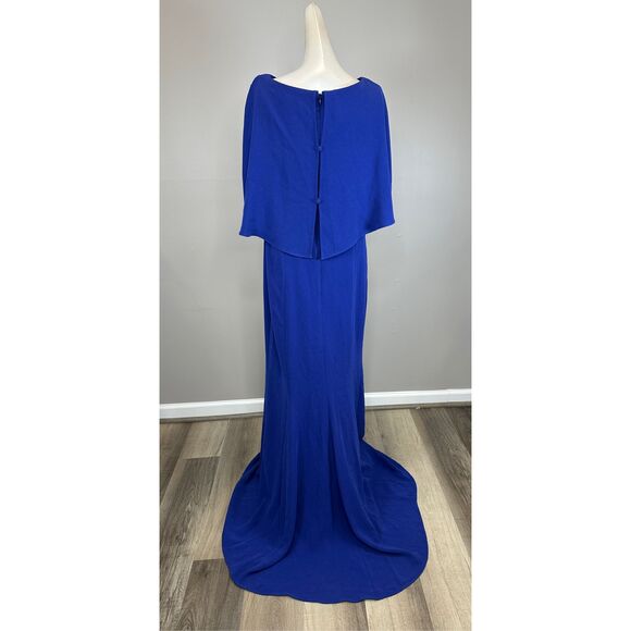 Teri Jon by Rickie Freeman Capelet Crepe Column Gown US14 $660 - Picture 8 of 10